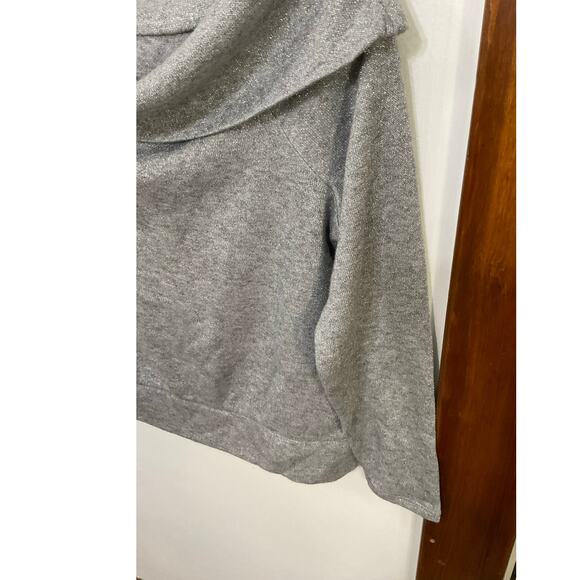 NWT Off the Shoulder Silver Sparkly Sweater WHBM Size Large Holiday Womens - Picture 4 of 7